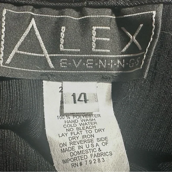 Alex Evenings Long Black Sparkly Dress Sz 14 Sleeveless Holiday Party Event - Picture 5 of 6